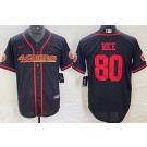 Men's San Francisco 49ers #80 Jerry Rice Black 2023 Baseball Jersey