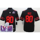 Men's San Francisco 49ers #80 Jerry Rice Limited Black LVIII Super Bowl Vapor Jersey