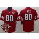 Men's San Francisco 49ers #80 Jerry Rice Limited Red 75th Anniversary Alternate Vapor Jersey