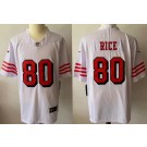 Men's San Francisco 49ers #80 Jerry Rice Limited White Color Rush Jersey