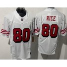 Men's San Francisco 49ers #80 Jerry Rice Limited White Throwback FUSE Jersey