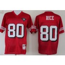 Men's San Francisco 49ers #80 Jerry Rice Red 75th Throwback Jersey