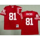 Men's San Francisco 49ers #81 Terrell Owens Red 1990 Throwback Jersey