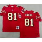 Men's San Francisco 49ers #81 Terrell Owens Red 1996 Throwback Jersey