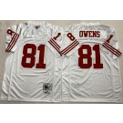 Men's San Francisco 49ers #81 Terrell Owens White 1990 Throwback Jersey