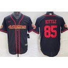 Men's San Francisco 49ers #85 George Kittle Black 2023 Baseball Jersey