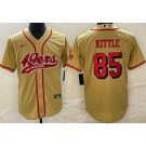 Men's San Francisco 49ers #85 George Kittle Gold Alternate Baseball Jersey