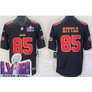 Men's San Francisco 49ers #85 George Kittle Limited Black Fashion LVIII Super Bowl Vapor Jersey