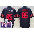 Men's San Francisco 49ers #85 George Kittle Limited Black LVIII Super Bowl Vapor Jersey