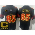 Men's San Francisco 49ers #85 George Kittle Limited Black Rivalries Captain Patch FUSE Vapor Jersey