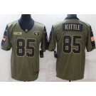 Men's San Francisco 49ers #85 George Kittle Limited Olive 2021 Salute To Service Jersey