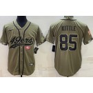 Men's San Francisco 49ers #85 George Kittle Limited Olive 2022 Salute To Service Baseball Jersey