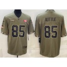 Men's San Francisco 49ers #85 George Kittle Limited Olive 2022 Salute To Service Jersey
