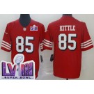 Men's San Francisco 49ers #85 George Kittle Limited Red Alternate LVIII Super Bowl Vapor Jersey