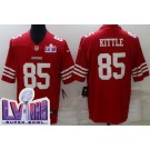 Men's San Francisco 49ers #85 George Kittle Limited Red LVIII Super Bowl Vapor Jersey