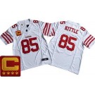 Men's San Francisco 49ers #85 George Kittle Limited White C Patch FUSE Vapor Jersey