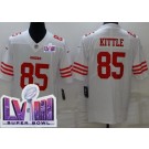 Men's San Francisco 49ers #85 George Kittle Limited White LVIII Super Bowl Vapor Jersey