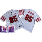 Men's San Francisco 49ers #85 George Kittle Limited White Throwback FUSE LVIII Super Bowl Vapor Jersey