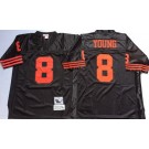 Men's San Francisco 49ers #8 Steve Young Black Throwback Jersey