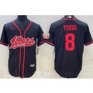 Men's San Francisco 49ers #8 Steve Young Limited Black Baseball Jersey