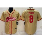 Men's San Francisco 49ers #8 Steve Young Limited Gold Baseball Jersey