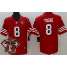 Men's San Francisco 49ers #8 Steve Young Limited Red 75th Anniversary Alternate Vapor Jersey