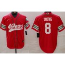 Men's San Francisco 49ers #8 Steve Young Limited Red Mexico Fashion Baseball Jersey