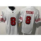 Men's San Francisco 49ers #8 Steve Young Limited White Throwback FUSE Jersey