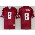 Men's San Francisco 49ers #8 Steve Young Red Throwback Jersey