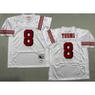 Men's San Francisco 49ers #8 Steve Young White Alternate 1994 Throwback Jersey