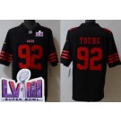 Men's San Francisco 49ers #92 Chase Young Limited Black FUSE LVIII Super Bowl Vapor Jersey