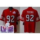 Men's San Francisco 49ers #92 Chase Young Limited Red Throwback FUSE LVIII Super Bowl Vapor Jersey