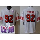 Men's San Francisco 49ers #92 Chase Young Limited White Throwback FUSE LVIII Super Bowl Vapor Jersey