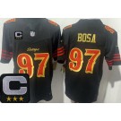 Men's San Francisco 49ers #97 Nick Bosa Limited Black Rivalries Captain Patch FUSE Vapor Jersey