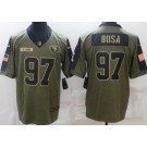 Men's San Francisco 49ers #97 Nick Bosa Limited Olive 2021 Salute To Service Jersey