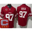 Men's San Francisco 49ers #97 Nick Bosa Limited Red 2025 Captain Patch FUSE Vapor Jersey