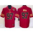 Men's San Francisco 49ers #97 Nick Bosa Limited Red Gold 75th Vapor Jersey