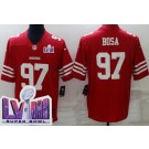 Men's San Francisco 49ers #97 Nick Bosa Limited Red LVIII Super Bowl Vapor Jersey