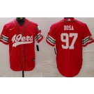Men's San Francisco 49ers #97 Nick Bosa Limited Red Mexico Fashion Baseball Jersey