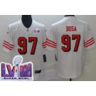 Men's San Francisco 49ers #97 Nick Bosa Limited White Throwback LVIII Super Bowl Vapor Jersey