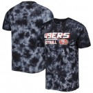 Men's San Francisco 49ers Black Resolution Tie Dye Raglan T Shirt