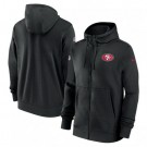 Men's San Francisco 49ers Black Sideline Club Performance Full Zip Hoodie