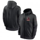 Men's San Francisco 49ers Black Sideline Impact Lockup Performance Full Zip Pullover Hoodie