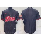Men's San Francisco 49ers Blank Black Stripes Baseball Jersey