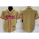 Men's San Francisco 49ers Blank Gold Baseball Jersey
