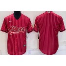 Men's San Francisco 49ers Blank Red Stripes Baseball Jersey