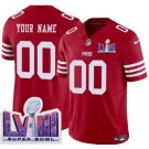 Men's San Francisco 49ers Customized Limited Red LVIII Super Bowl FUSE Vapor Jersey