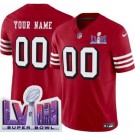 Men's San Francisco 49ers Customized Limited Red Throwback LVIII Super Bowl FUSE Vapor Jersey