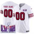 Men's San Francisco 49ers Customized Limited White Throwback LVIII Super Bowl FUSE Vapor Jersey