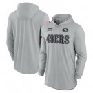 Men's San Francisco 49ers Gray 2024 Salute to Service Lightweight Performance Long Sleeve Hooded T Shirt